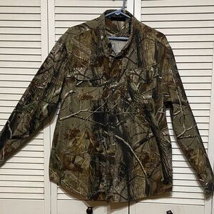 Realtree Camouflage Long Sleeve Button Hunting Shirt Size L 42-44